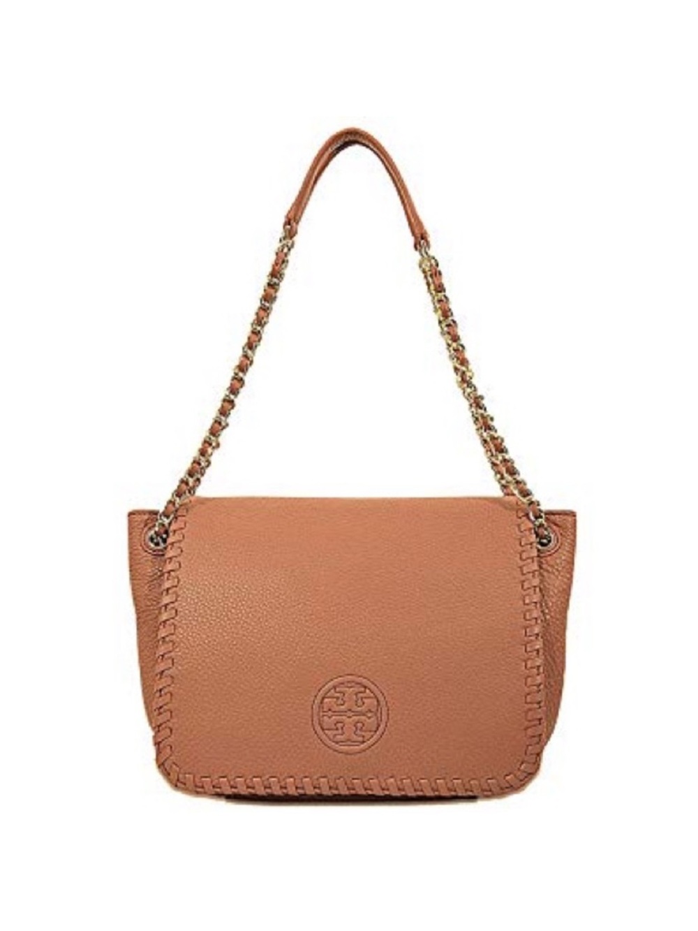 Tory Burch Marion flap bag chain straps shoulder bag or crossbody tan beige